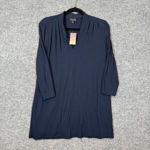 J.Jill Shirt Womens Small Blue Wearever Collection Vneck 3/4 Sleeve Whimsy NEW